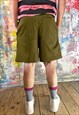 FOREST GREEN CORD  SHORTS