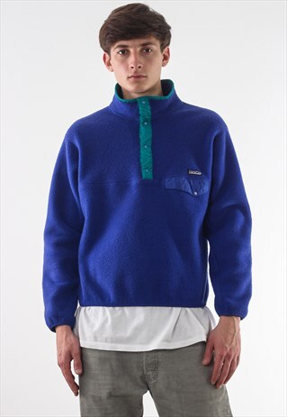 VINTAGE PATAGONIA SYNCHILLA PULLOVER JACKET 90S BLUE