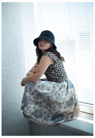 VINTAGE 80'S PAISLEY PRINT BUTTONS UP MIDI SKIRT