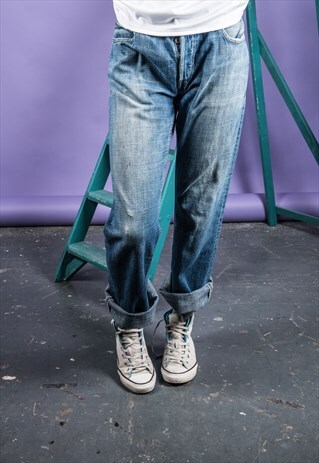 VINTAGE 1990S BLUE LEVI'S 512 PAINT JEANS