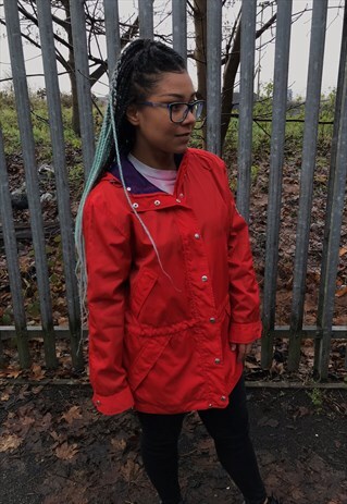 VINTAGE RALPH LAUREN RED ZIP THROUGH JACKET COAT
