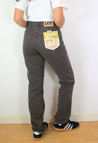 LEE VINTAGE HIGH WAISTED JEANS BROWN WASH 80S 90S STYLE