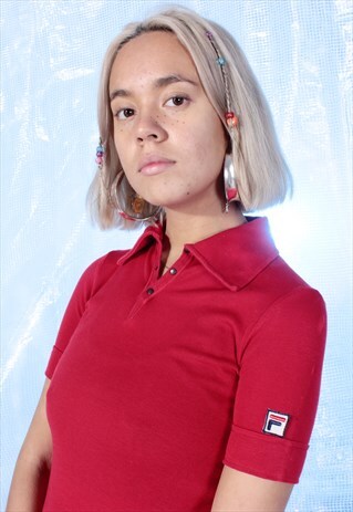 VINTAGE FILA RED POLO TOP