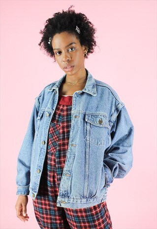 VINTAGE 90S Y2K BLUE DENIM JACKET VEST W/ REMOVABLE SLEEVES