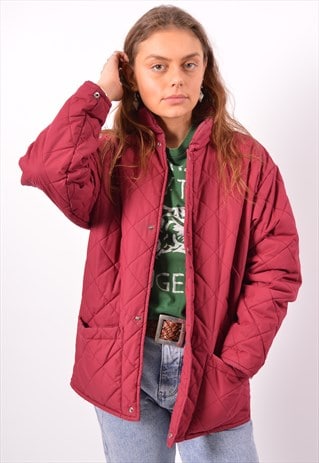 VINTAGE FILA QUILTED JACKET MAROON