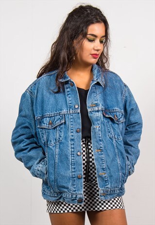 LEVI'S VINTAGE 90'S THICK BLUE LINED DENIM JACKET