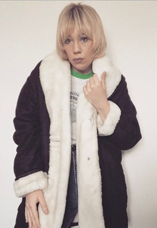 70S VINTAGE LEATHER LINED COAT