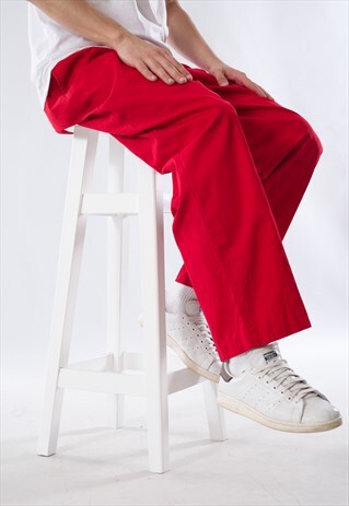VINTAGE POLO RALPH LAUREN GOLF CHINO PANTS 90S RED