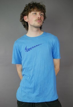 Vintage Nike T-Shirt in Blue With Logo