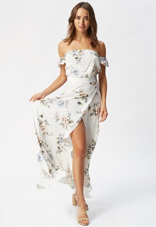 BELLA MAXI DRESS - WHITE ROSE