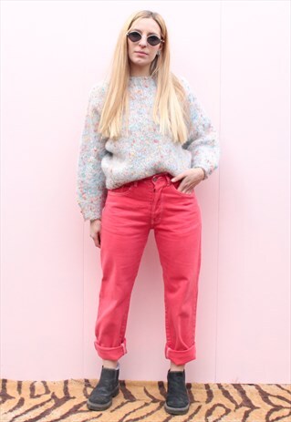 VINTAGE RED HIGH WAISTED DENIM JEANS
