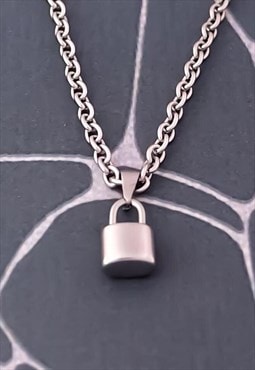CRW Silver Lock Necklace 