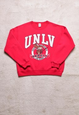 Vintage 90s OG Galt Sand UNLV USA Red Print Sweater