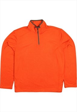 Starter 90's Pullover Quarter Zip Fleece Jumper Large Orange