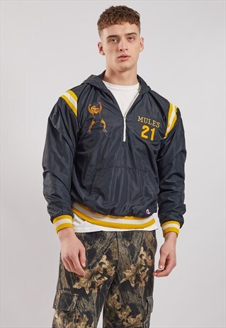 VINTAGE CHAMPION 1/4 ZIP WINDBREAKER JACKET