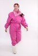 VINTAGE 90S ONE PIECE SKI SUIT, RETRO PINK WOMEN SNOWSUIT