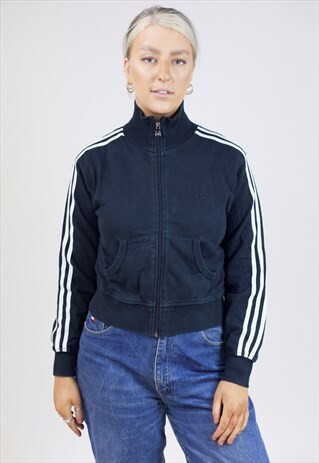 VINTAGE ADIDAS NAVY ZIP UP SWEATSHIRT
