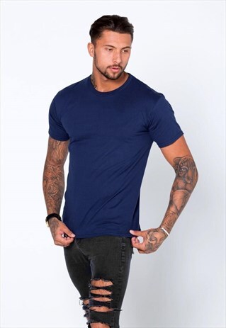 ESSENTIAL BLANK T-SHIRT - NAVY BLUE