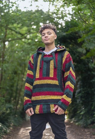 UNISEX BAJA HOODIE HIPPIE JUMPER RASTAMENS LADIES SKI