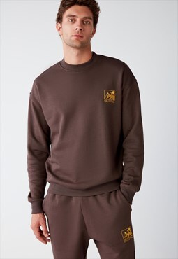 Regular Fit Fitted Daily Co-ord in Brown