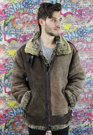 VINTAGE AVIATOR/FLYING JACKET. SHEARLING SHEEP SKIN. UNISEX.