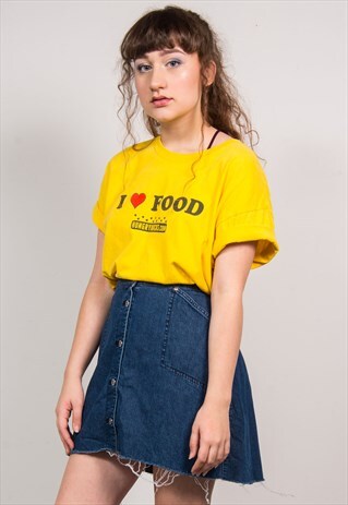 VINTAGE 90'S DARK BLUE DENIM BUTTON DOWN MINI SKIRT