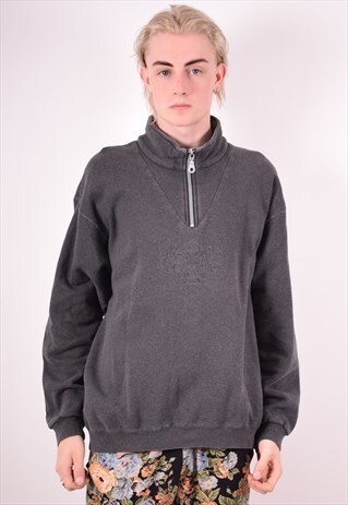 SERGIO TACCHINI MENS VINTAGE SWEATSHIRT JUMPER XXL GREY 90S