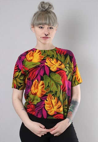 VINTAGE 80S HAWAIIAN PATTERNED TOP