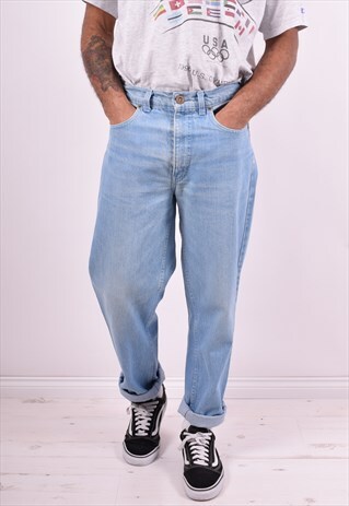VALENTINO MENS VINTAGE JEANS W34 L30 BLUE 90'S