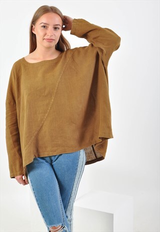 VINTAGE OVERSIZE BLOUSE IN BROWN
