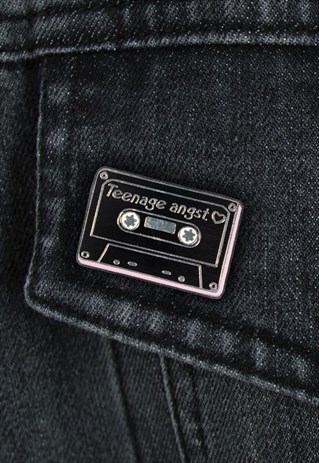 'MIXTAPE' BLACK PIN BADGE