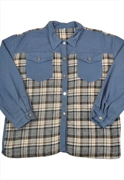 Vintage Checked Shirt Blue/Brown Ladies XL