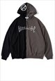 Contrast stitch hoodie drop shoulder pullover in black brown