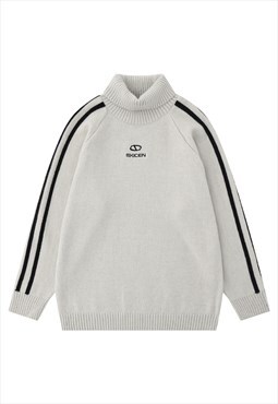 Utility turtleneck sweater gorpcore knit jumper fluffy top