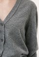 70S VINTAGE WOOMARK GREY BUTTONS UP SWEATER 2664