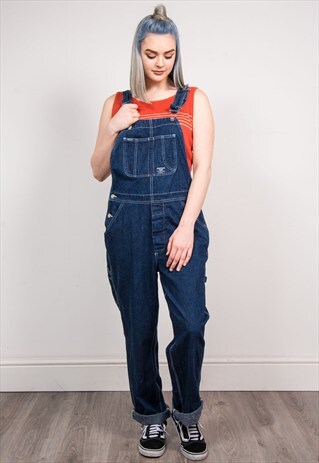 VINTAGE 90'S DARK BLUE DENIM DUNGAREES