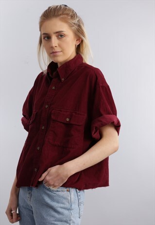 VINTAGE REWORKED CROPPED CORD SHIRT Z729