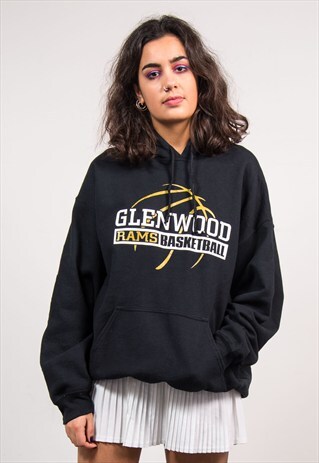 90'S BLACK USA COLLEGE RAMS BASKETBALL HOODIE SWEATSHIRT