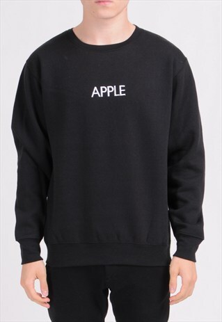 BLACK APPLE SWEATSHIRT - EMBROIDERED