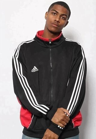 VINTAGE ADIDAS LOGO TRACK JACKET BLACK
