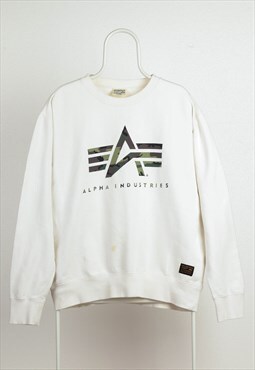 Vintage Alpha Industries Crewneck Sweatshirt White