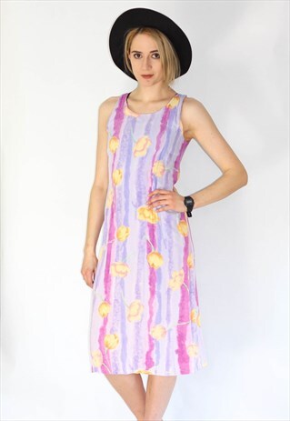 VINTAGE 90'S FLORAL LILAC DRESS
