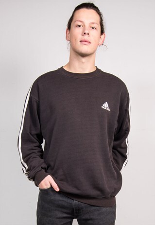 VINTAGE 90'S BLACK ADIDAS SWEATER SWEATSHIRT