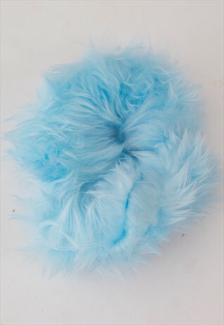 BABY BLUE FAUX FUR SCRUNCHIE