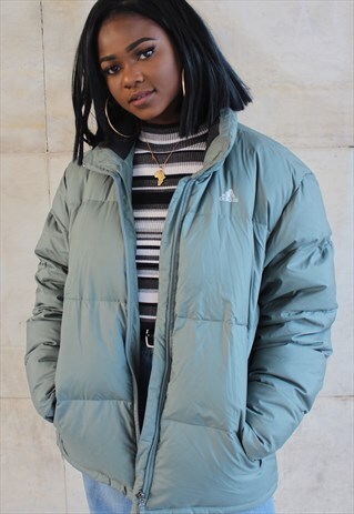 PASTEL GREEN ADIDAS PUFFY JACKET