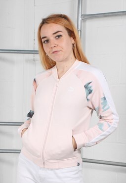 Vintage Puma Track Jacket in Pink with Spell Out Logo Small