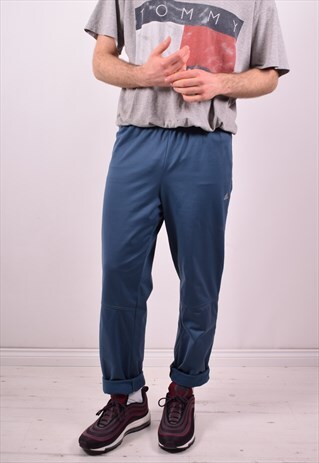 ADIDAS MENS VINTAGE TRACKSUIT TROUSERS W32 L30 BLUE 90S
