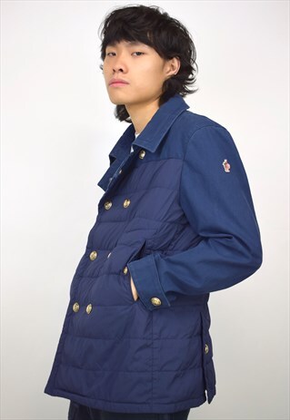 VINTAGE 90S MONCLER NAVY QUILTED JACKET