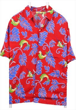 Paradise Gold 90's Hawaiian Pattern Short Sleeve Button Up S