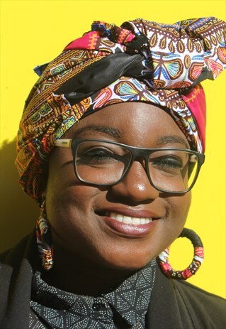 AFRICAN PRINT HEAD WRAP HEAD SCARF BLACK